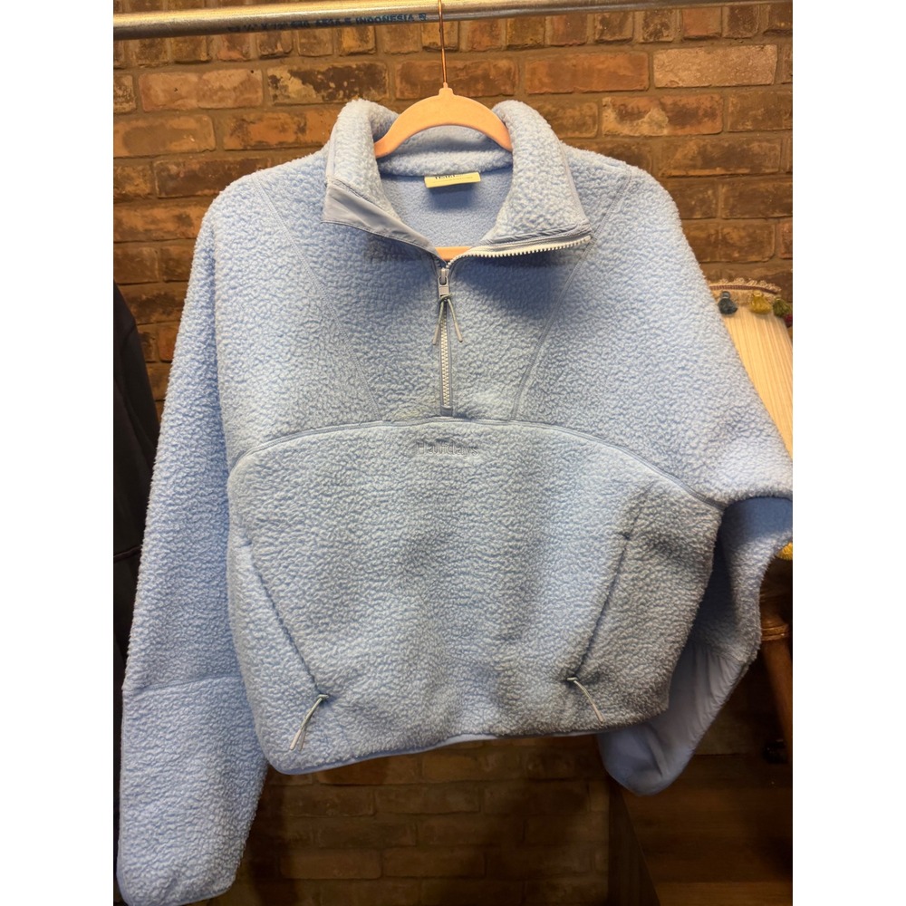Halfdays Pieper Fleece Quarter Zip Pullover Light Blue Women's Small